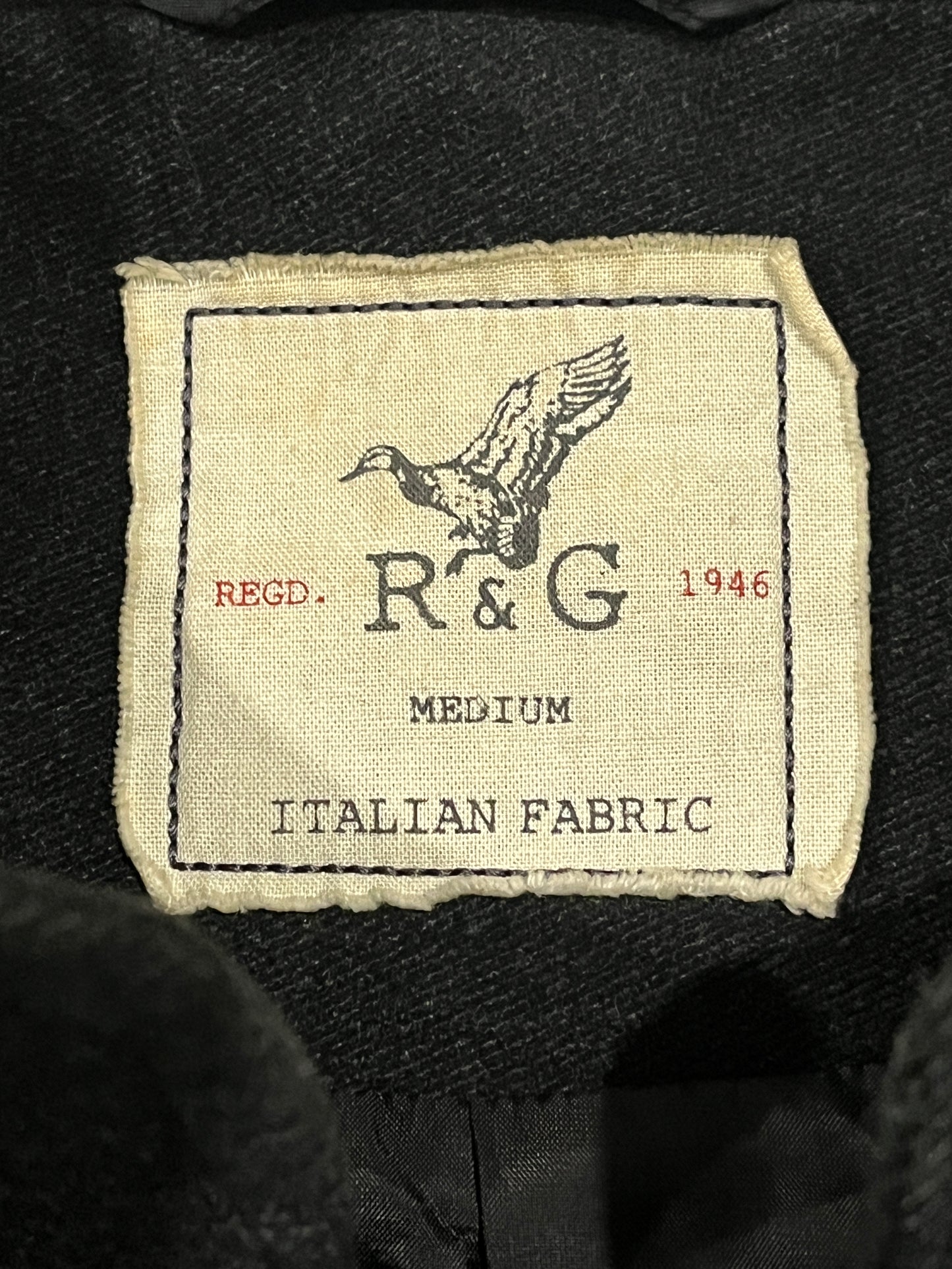 Rodd & Gunn Italian Fabric Military Field Jacket Mens Medium Black Wool Blend Coat