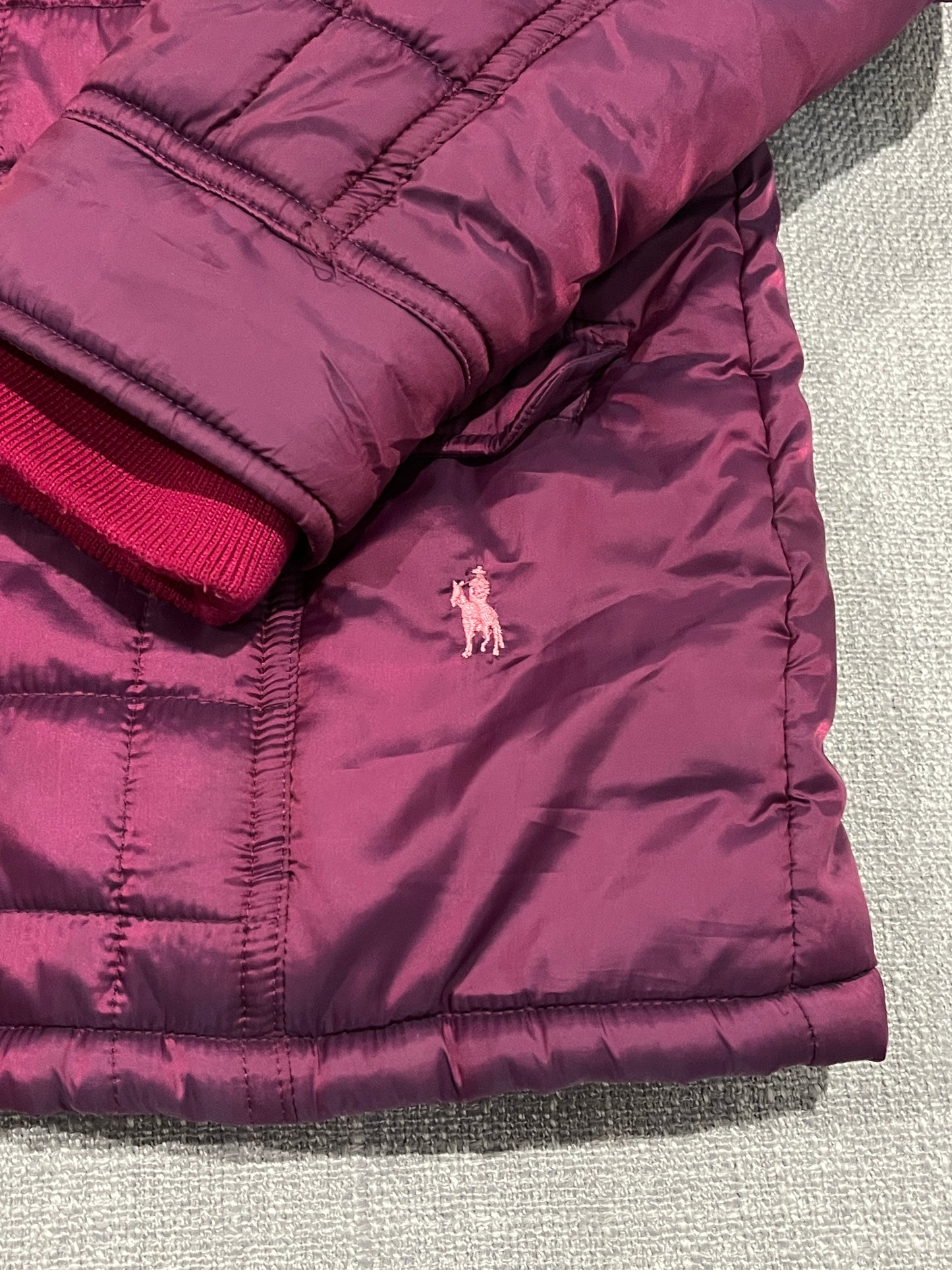 Thomas Cook Quilted Jacket Womens Size 14 Burgundy Full Zip Equestrian Outdoor