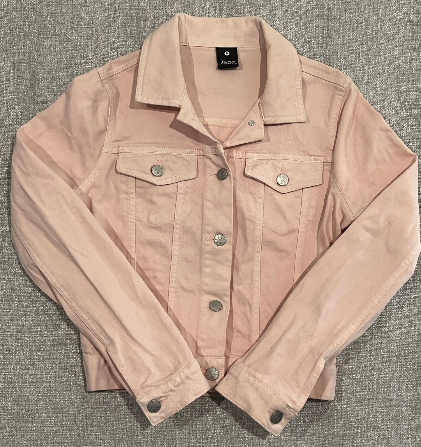 Riders by Lee Women’s Pink Denim Jacket Size 6 Button Up Trucker