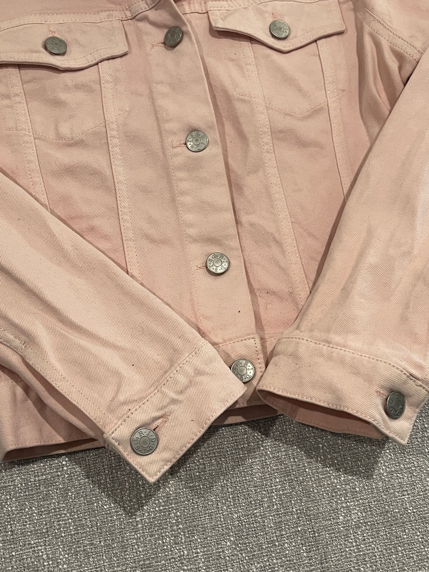 Riders by Lee Women’s Pink Denim Jacket Size 6 Button Up Trucker