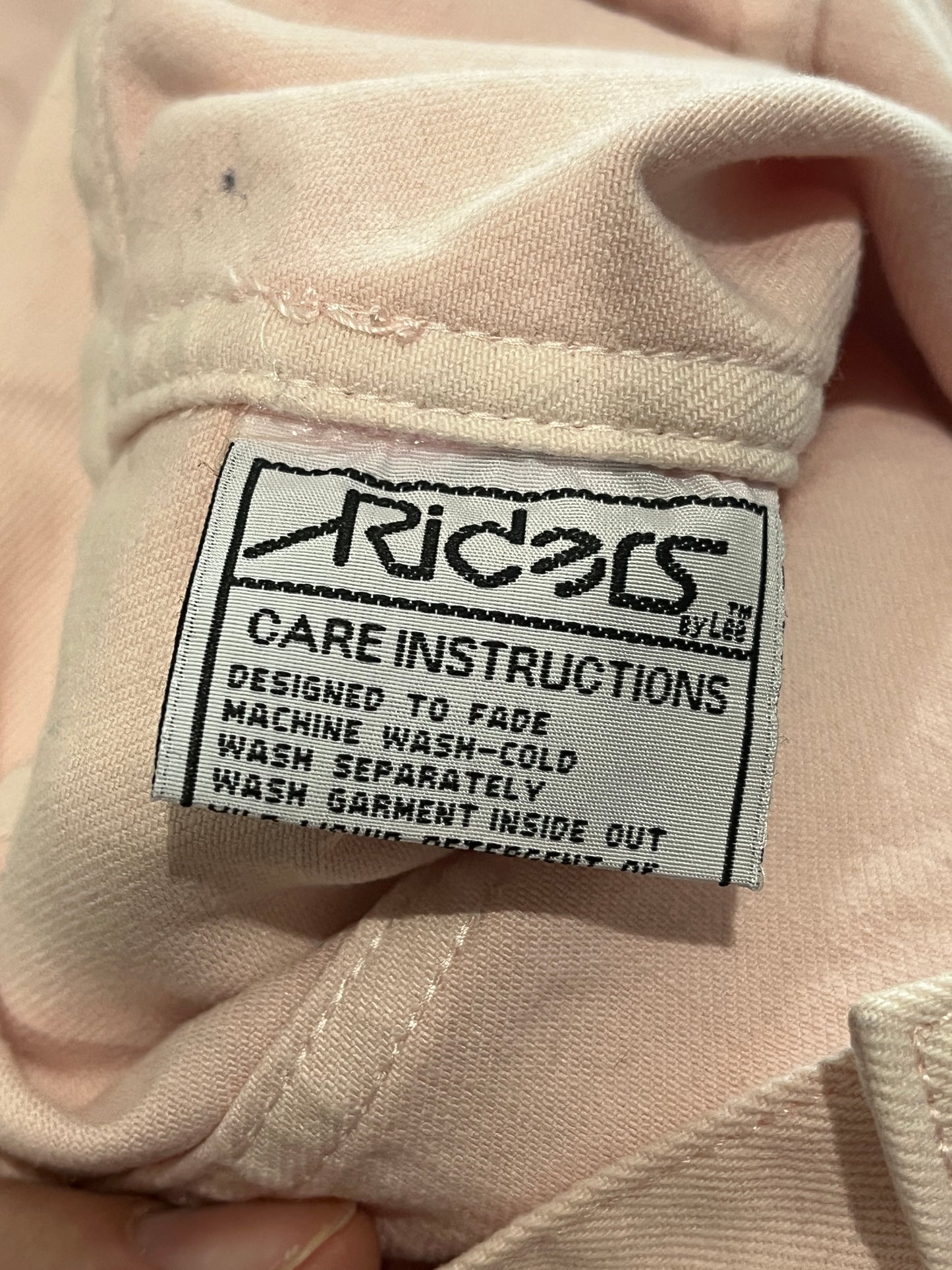 Riders by Lee Women’s Pink Denim Jacket Size 6 Button Up Trucker