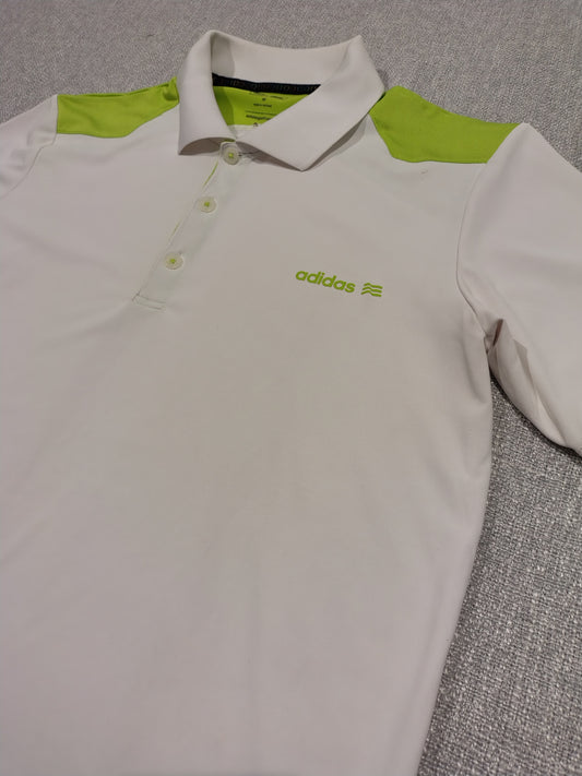 Adidas Golf Polo White Green Medium