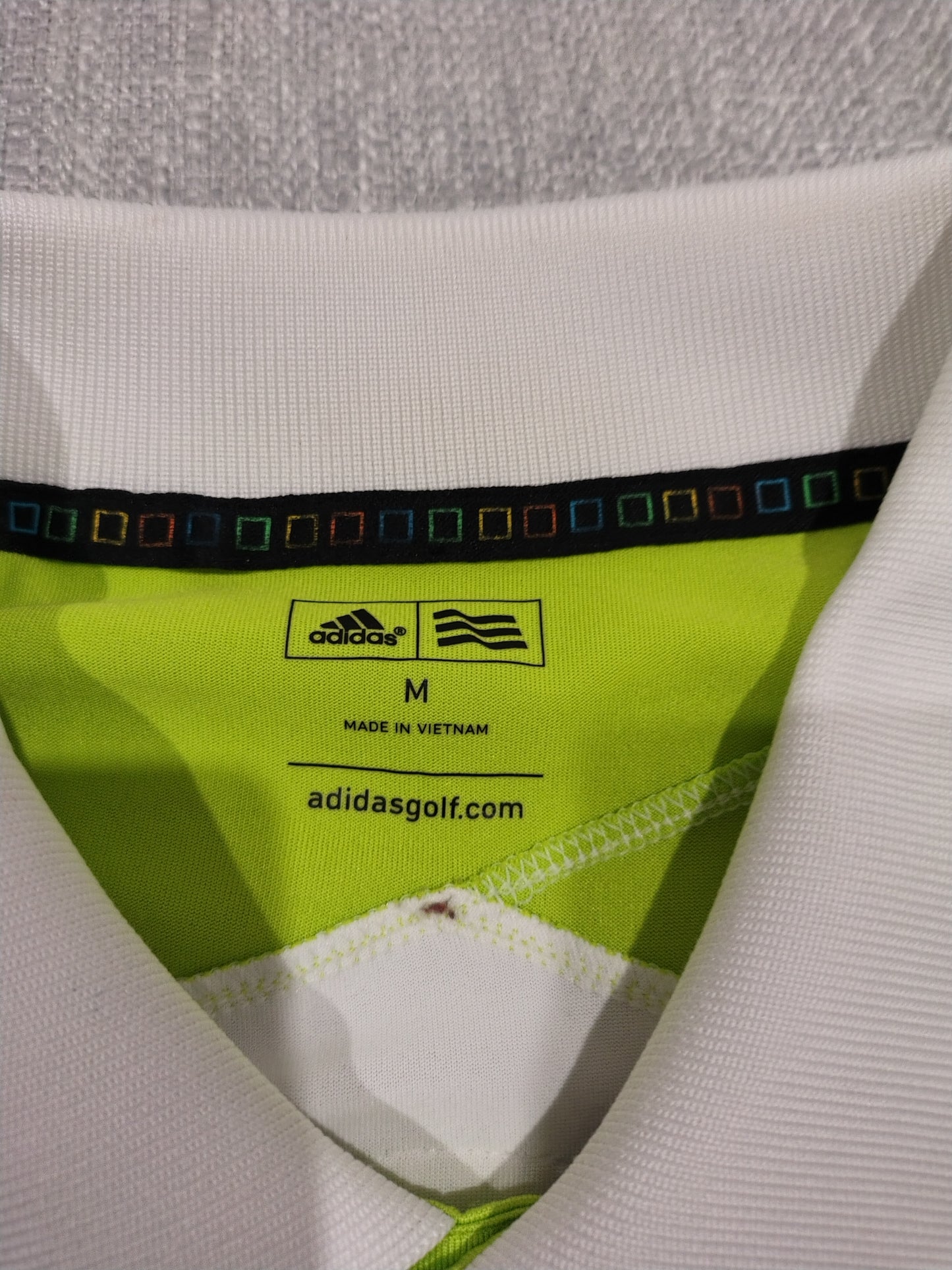 Adidas Golf Polo White Green Medium
