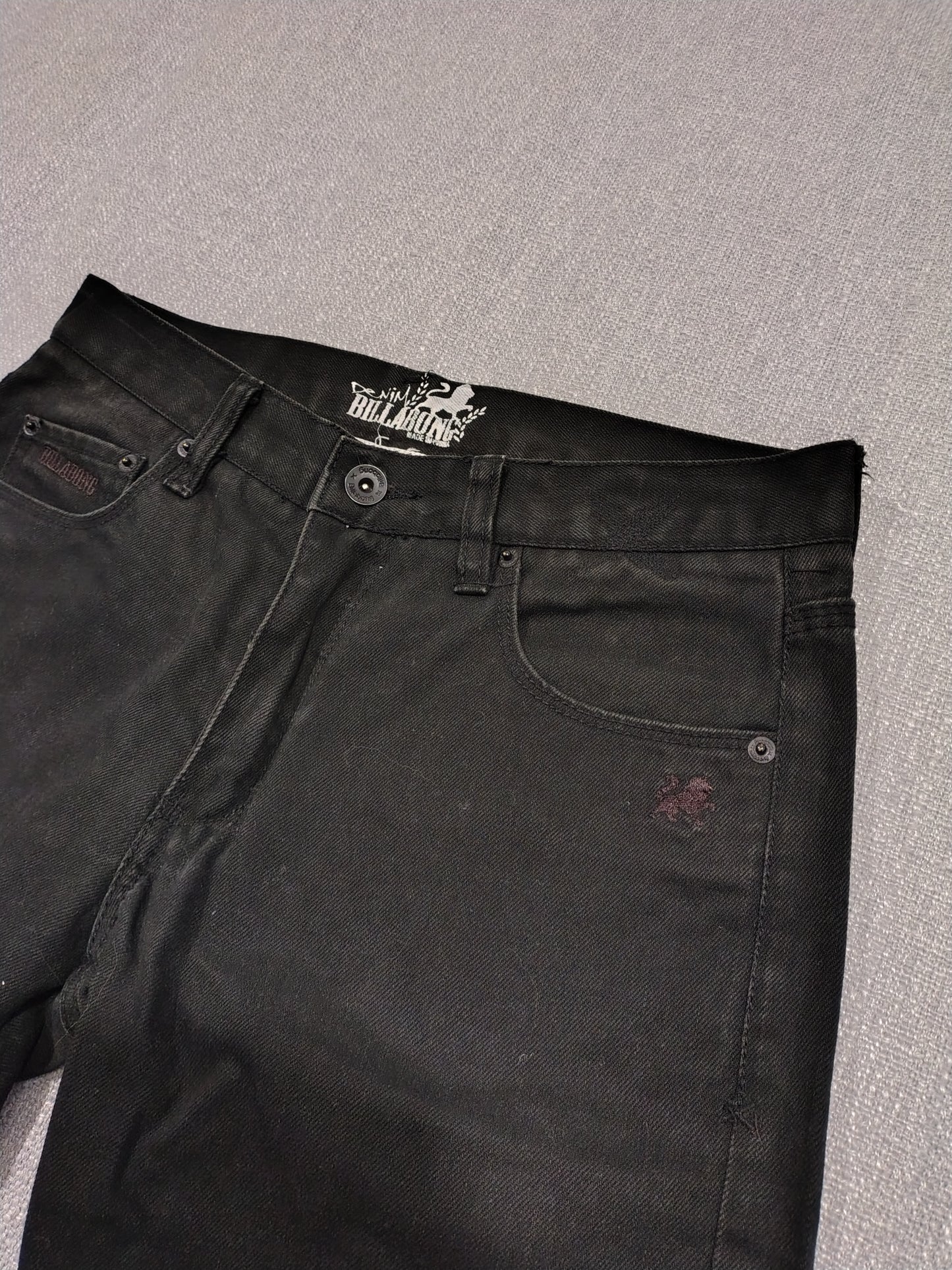 Billabong Denim Jeans Mens W30 Black Straight Leg Skate Jeans