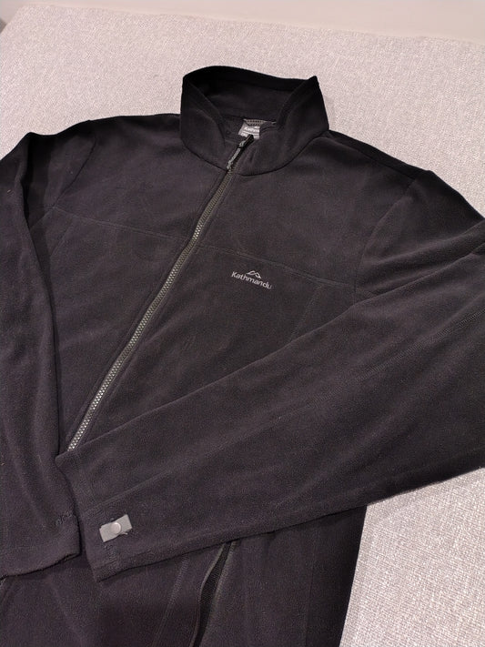 Kathmandu Fleece Jacket Mens 2XL Black Full Zip Outdoor Hiking