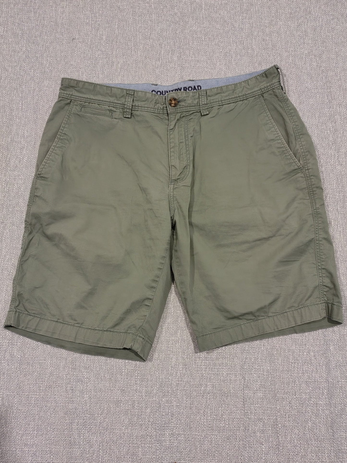 Country Road Chino Shorts Mens 32 Green Stretch Casual