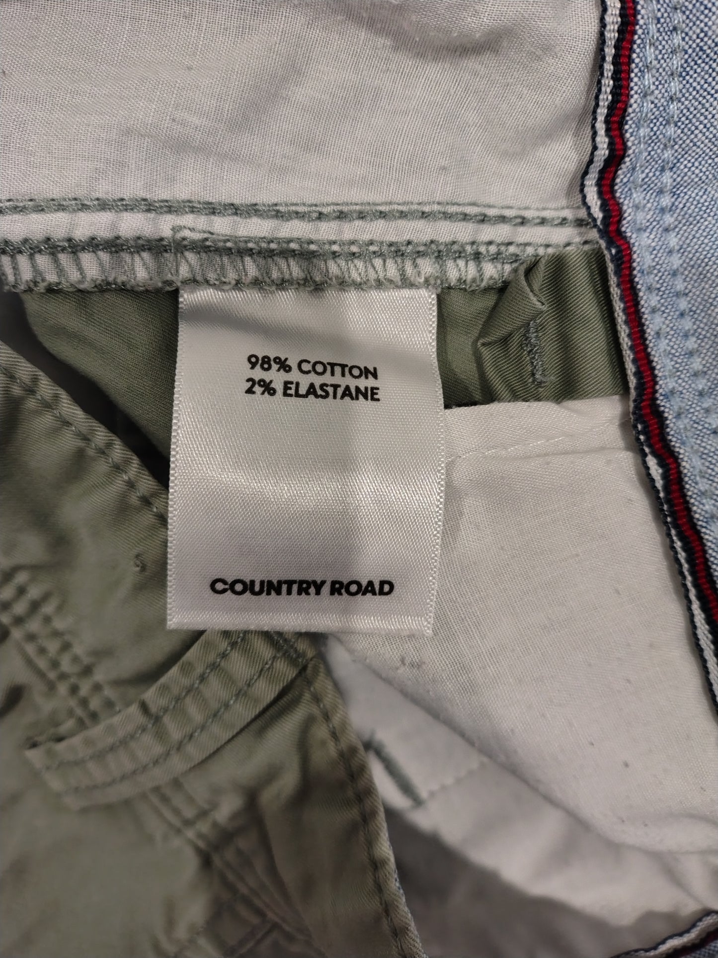 Country Road Chino Shorts Mens 32 Green Stretch Casual