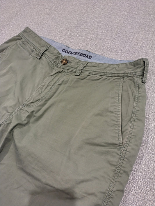Country Road Chino Shorts Mens 32 Green Stretch Casual