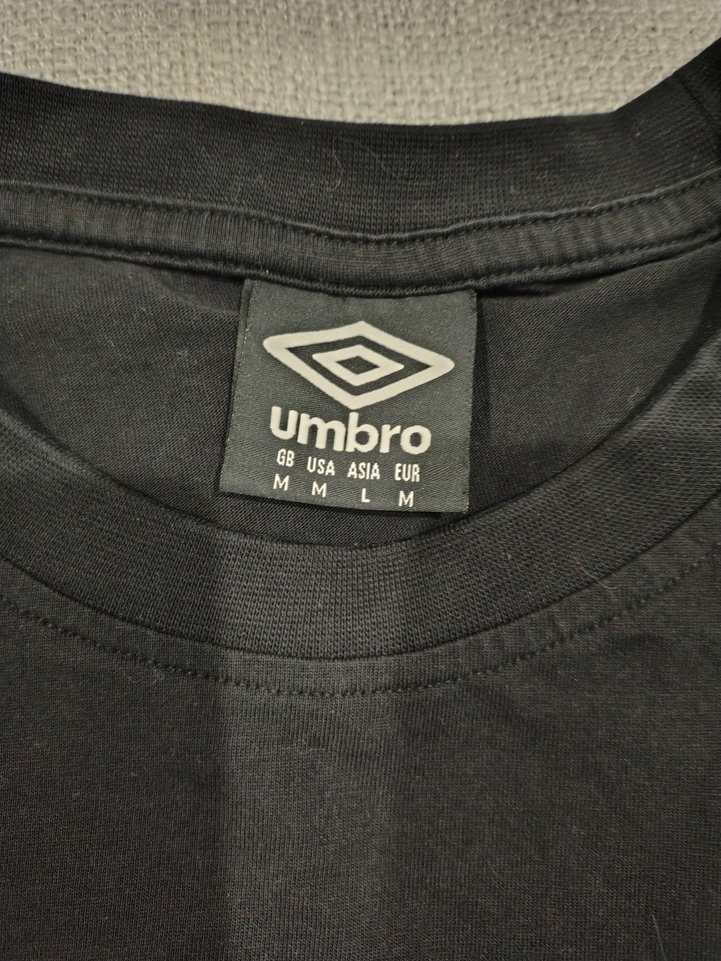Umbro FC Schalke 04 T-Shirt Mens Medium Black Tape Sleeve Football Tee