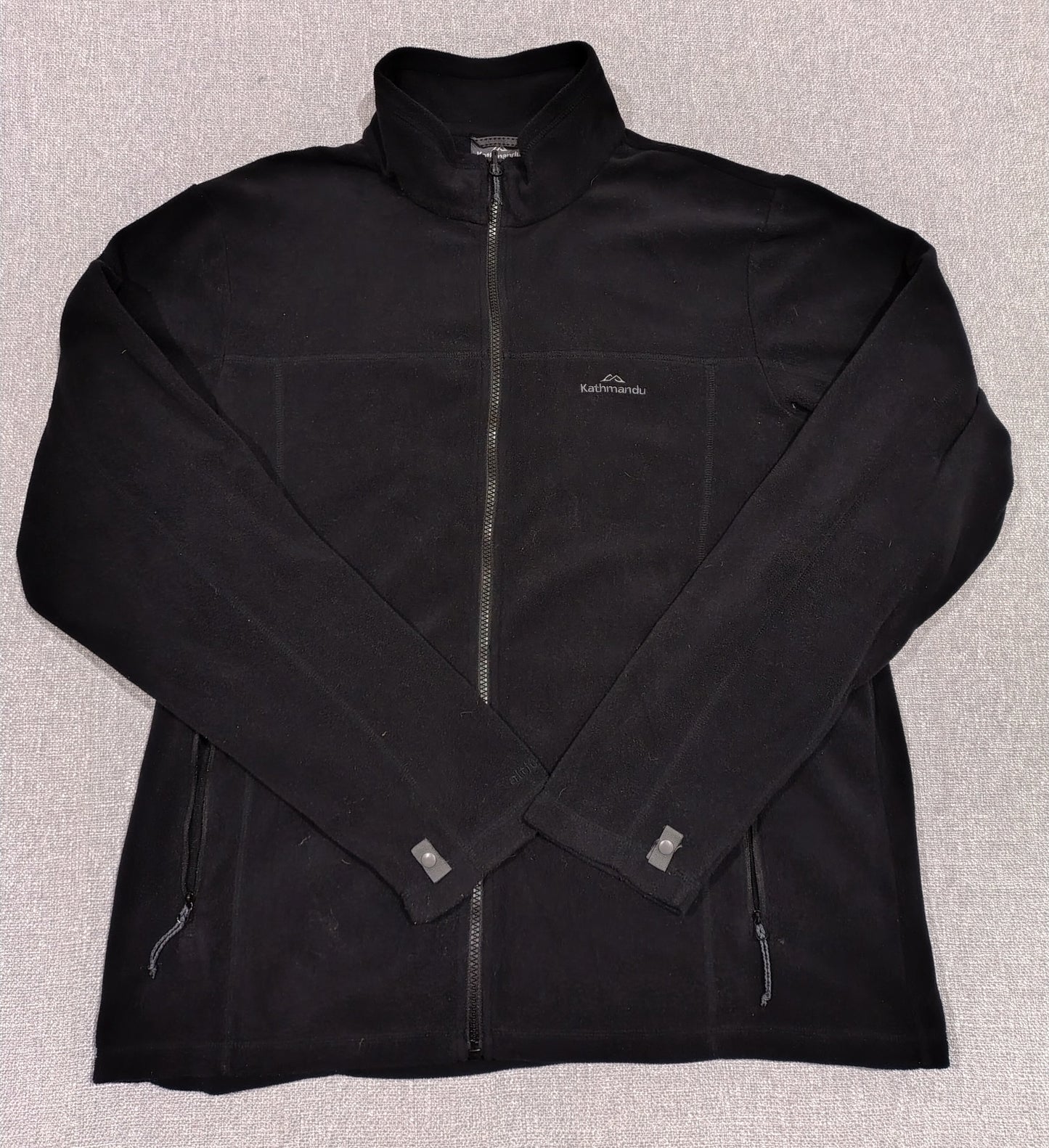 Kathmandu Fleece Jacket Mens 2XL Black Full Zip Outdoor Hiking