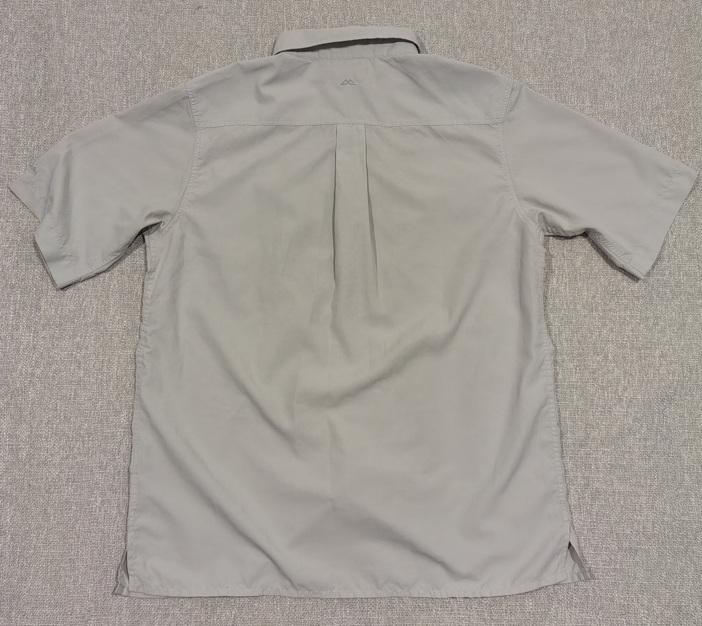 Kathmandu Outdoor Shirt Mens Medium Beige Short Sleeve Hiking Travel Lightweight
